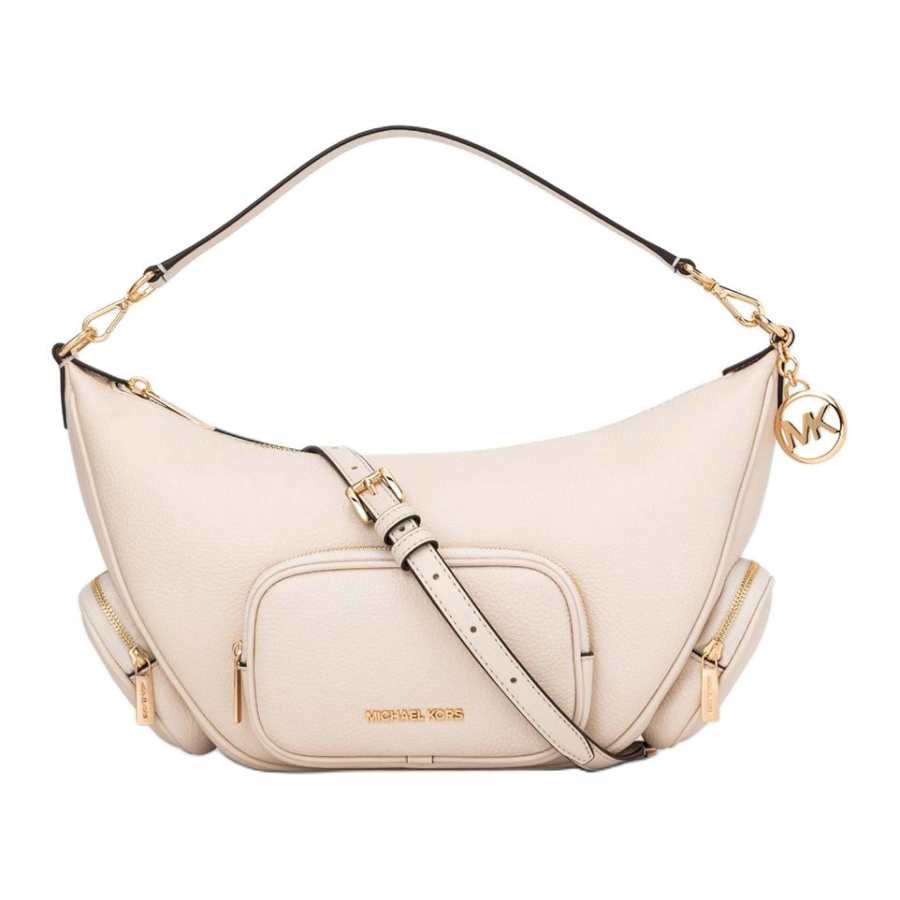 MICHAEL KORS Cow Leather Crossbody Bag, Shoulder Bag Medium Women's Cream White