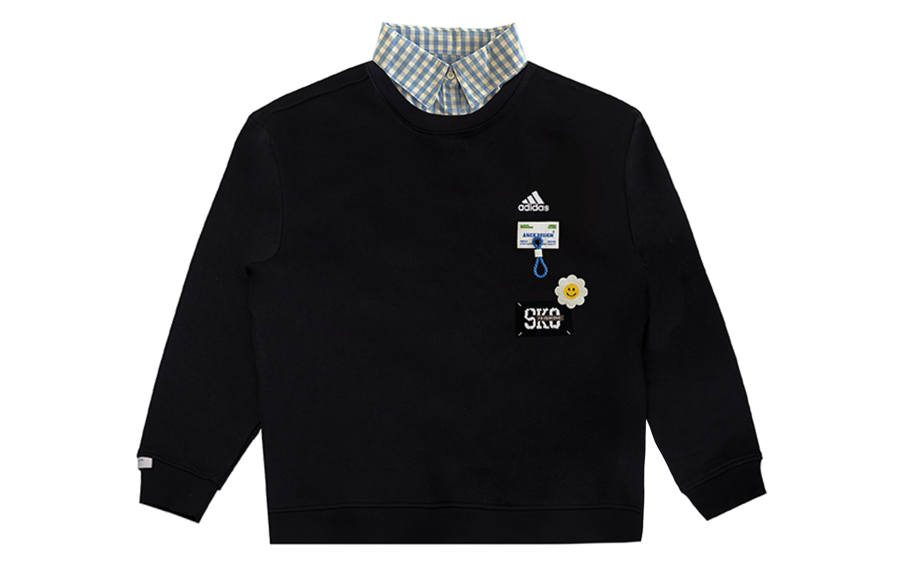 Adidas Adidas LABEL Sweatshirts Unisex Black Lapel Moderate