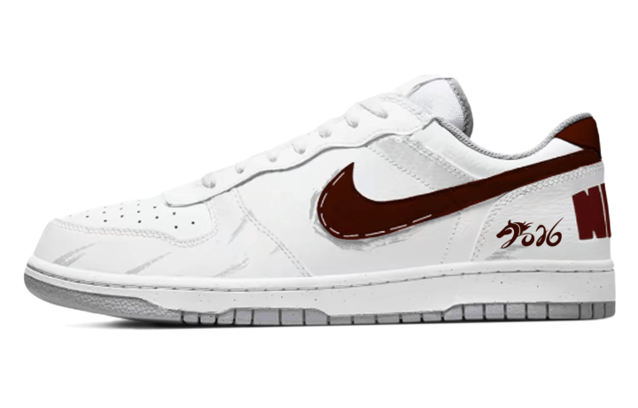 Nike Nike Big Abrasion Resistant Breathable Abrasion Resistant Breathable Low top Skateboard Shoes Men's White Red