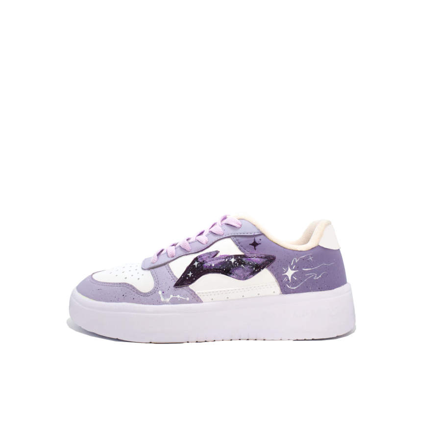 Li-Ning Li Ning Floating Boat Cushioning, Wear Resistant Low top Skateboard Shoes Unisex Purple White