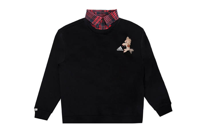 Adidas Adidas LABEL Sweatshirts Unisex Black Lapel Moderate