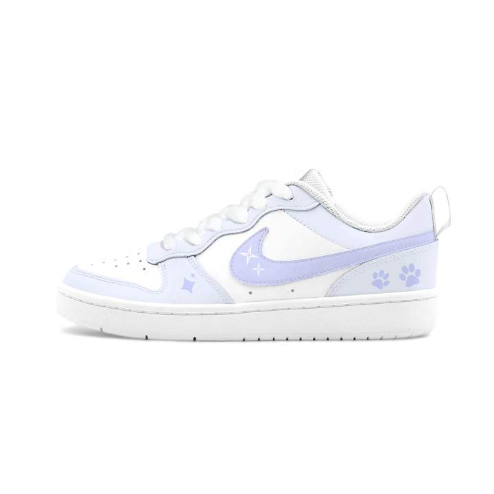 Nike Nike Court Borough 2 Taro Paste Cream Leather Cushioning Abrasion Resistant Slip Resistant Low top Skateboard Shoes