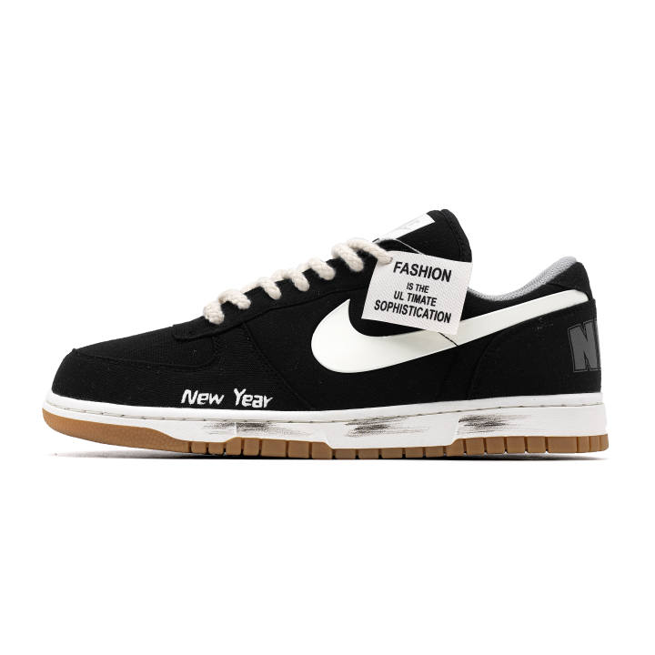 Nike Nike Big New Year's Shadow Slip Resistant Abrasion Resistant Low top Skateboard Shoes Men's Black