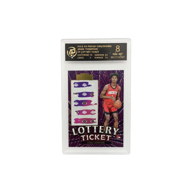 PANINI Contenders Amen Thompson, Rockets Team Logo, Holographic Card, Rare Collectible Graded Cards 1 Pc