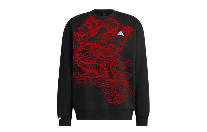 Adidas Adidas LABEL Sweatshirts Unisex Black Crew Neck Moderate