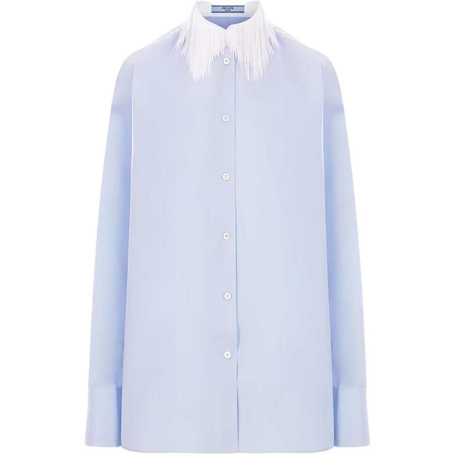 PRADA PRADA Fringed Collar Button Up Shirt
