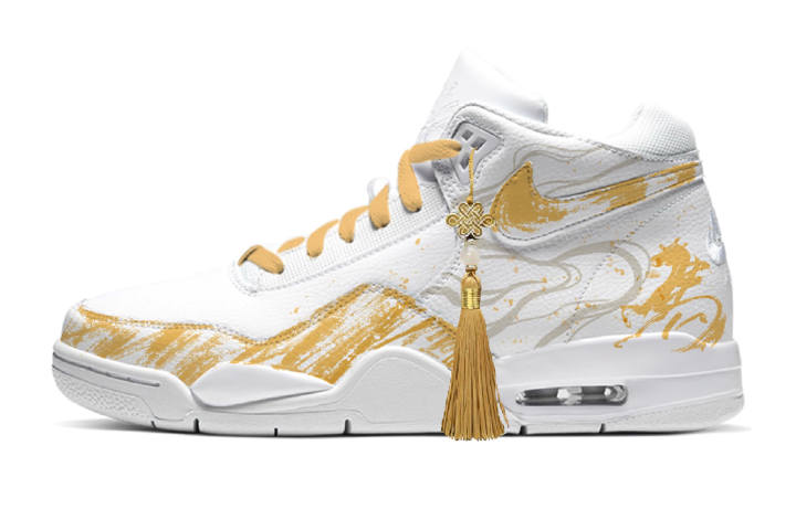 Nike Nike Flight Legacy Gilded Cloud Pattern Mid top Vintage Basketball Shoes Unisex