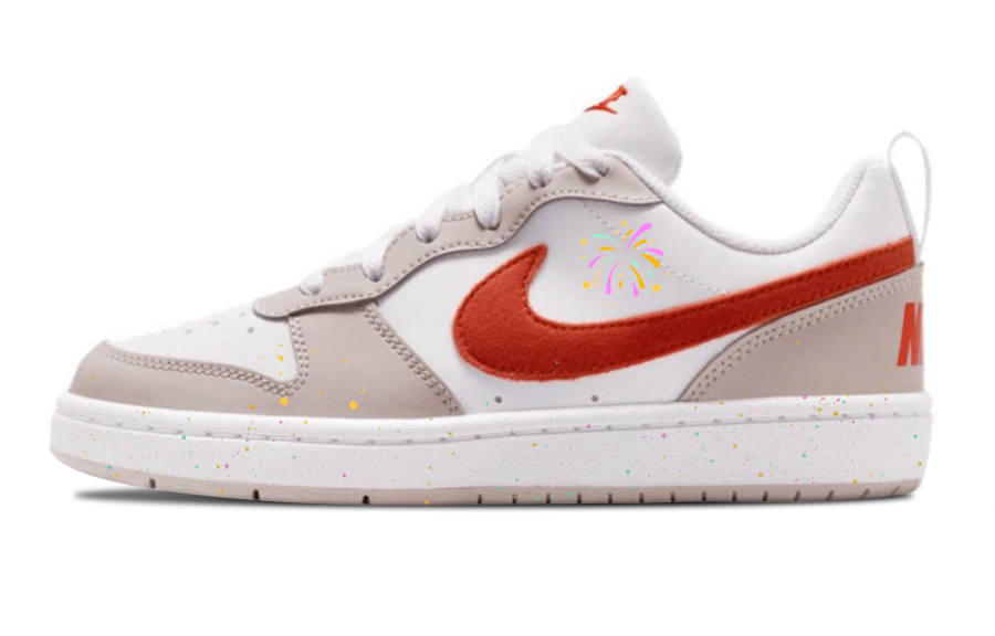 Nike Nike Court Borough Abrasion Resistant Abrasion Resistant Low top Kids' Skateboarding Shoes White Red Teenagers