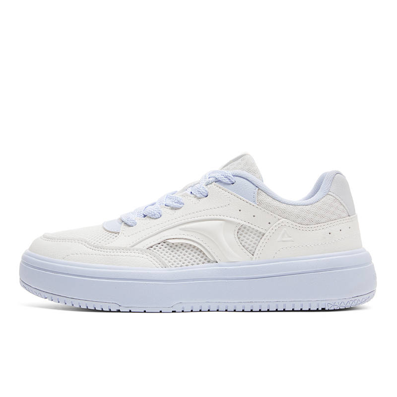PEAK Taichi Minimalist White, Mesh Low top Skateboard Shoes Women's Milk White Light Blue
