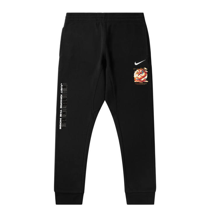 Nike Nike Chinese Style CNY Great Ambition Fleece Lined Solid Color Logo Casual Elastic Cuff Knitted Sweatpants Unisex Black