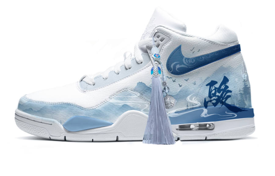 Nike Nike Flight Legacy Abrasion Resistant Abrasion Resistant Mid top Vintage Basketball Shoes Unisex Light Dusty Blue