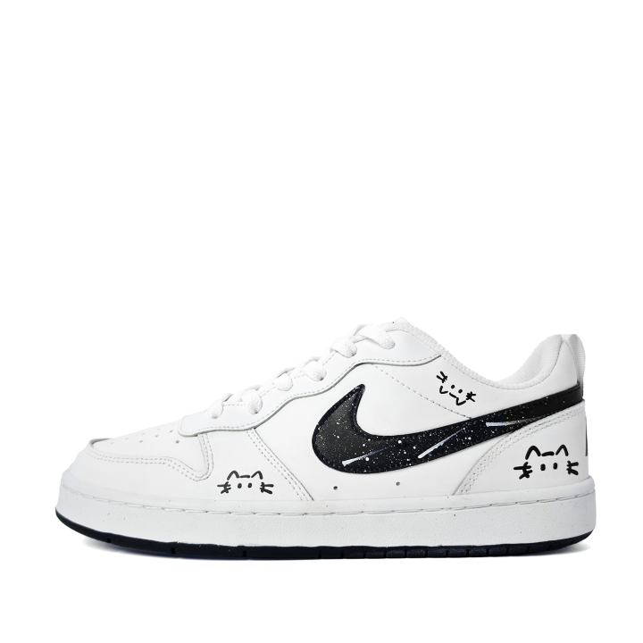 Nike Nike Court Borough Falling Shooting Stars Meow Synthetic Leather Abrasion Resistant Breathable Low top