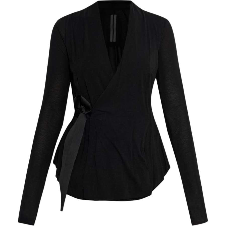 RICK OWENS Rick Owens Tie Front Long Sleeve Top
