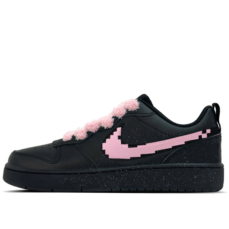 Nike Nike Court Borough Ink Square 3 Leather Slip Resistant Abrasion Resistant Low top Kids' Skateboarding Shoes Black