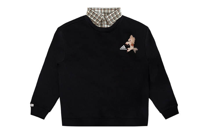 Adidas Adidas LABEL Sweatshirts Unisex Black Lapel Moderate