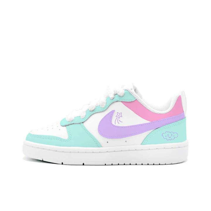 Nike Nike Court Borough 2 Blue Mist Pink Purple, Kung Fu Rabbit Leather Cushioning Abrasion Resistant Slip Resistant