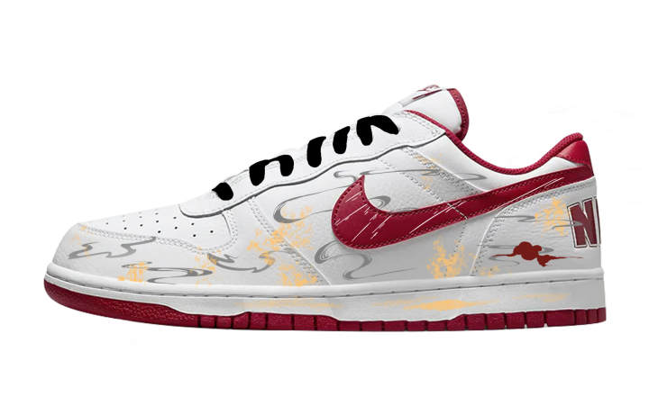 Nike Nike Big Cushioning Abrasion Resistant Cushioning, Wear Resistant Low top Skateboard Shoes Men's White Red