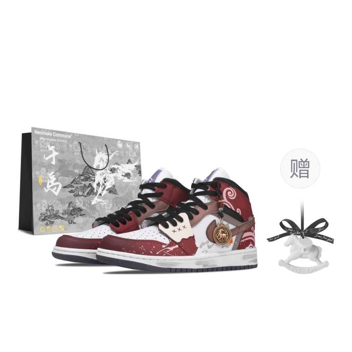 Jordan Jordan Air Jordan 1 Crimson Cloud Rolls Snow, Arid Space, Shopping Bag Leather Slip Resistant Abrasion Resistant