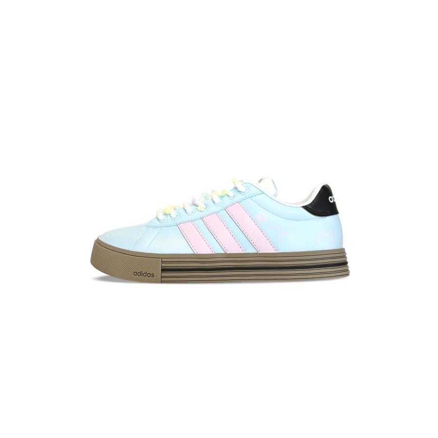 Adidas Adidas Daily Fragrant Sweet Tea Synthetic Leather, Leather Slip Resistant Low top Skateboard Shoes Unisex Blue Pink
