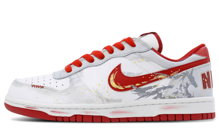 Nike Nike Big Abrasion Resistant Low top Skateboard Shoes Men's Red White Gray