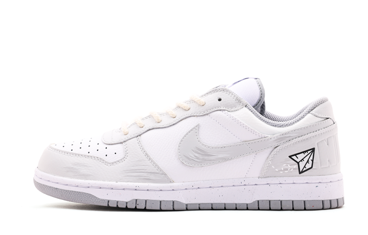 Nike Nike Big Leather Wrapping, Wear Resistant And Non Slip Low top Skateboard Shoes Unisex Gray White