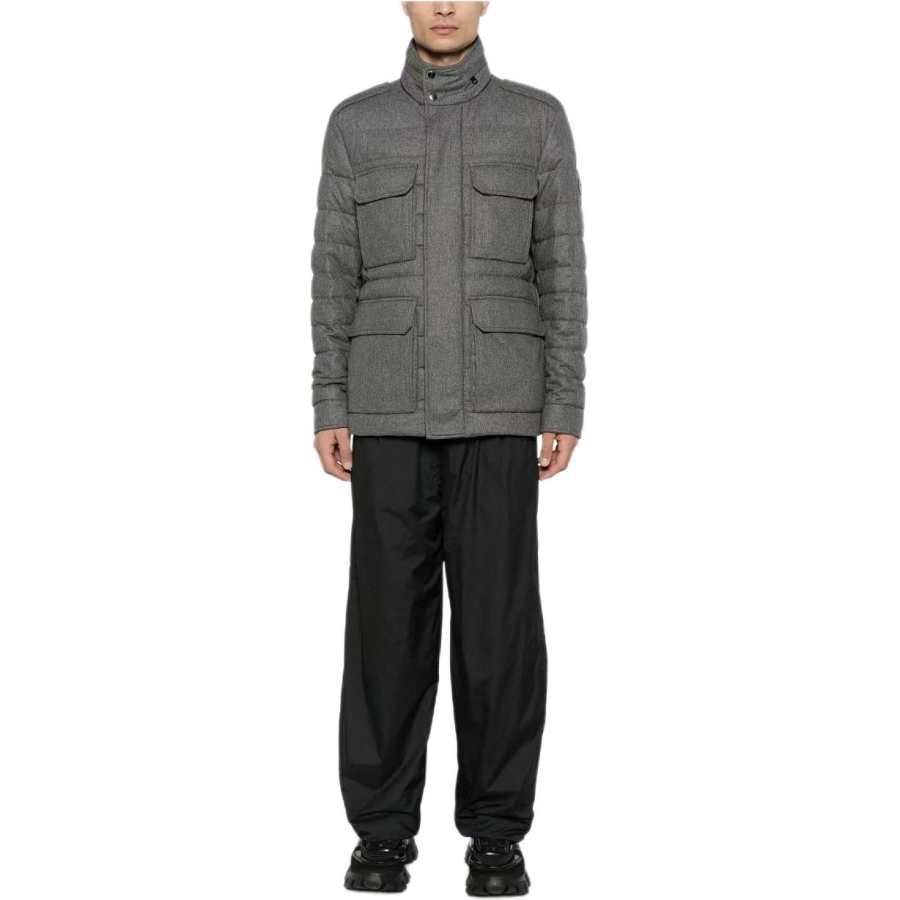 Moncler Moncler Down Jackets Men's Gray Stand Collar Moderate