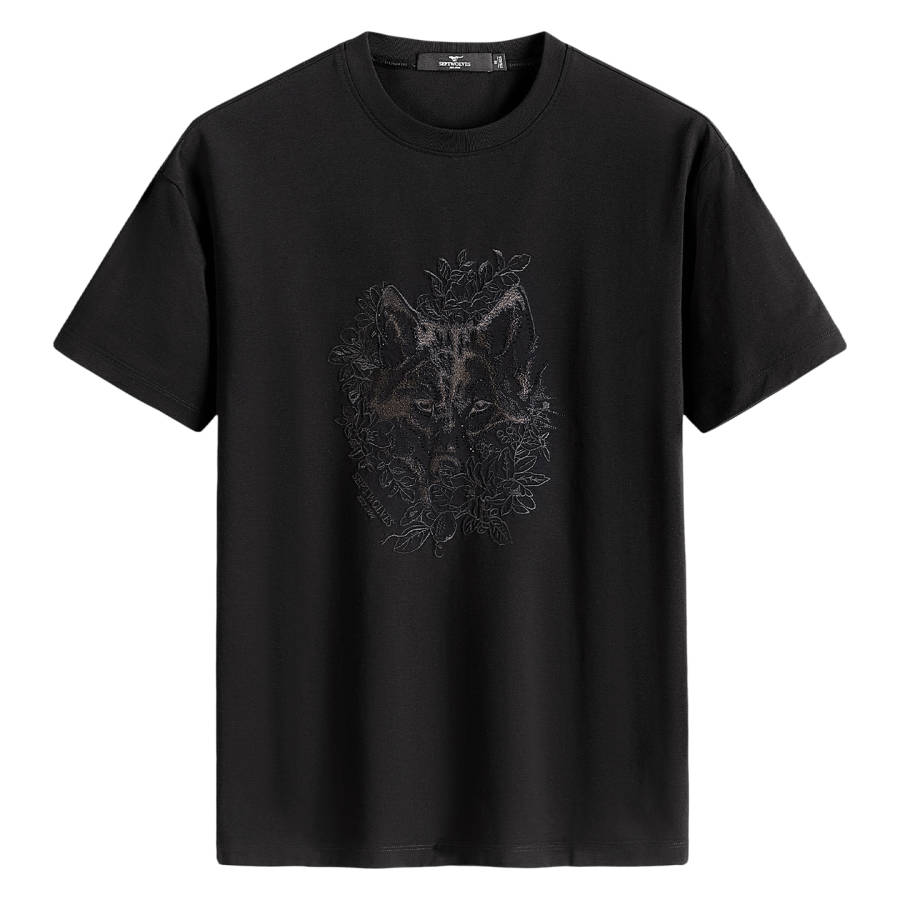 SEPTWOLVES SEPTWOLVES T Shirts Men's Black Crew Neck