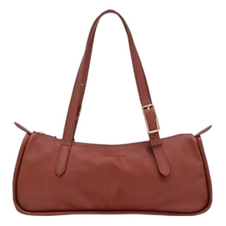 LONGCHAMP Cow Leather Shoulder Bag Large Women's Coumarin Bean