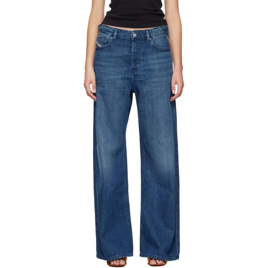 DIESEL Jeans Women's Dark Blue Moderate Wide Leg Pants