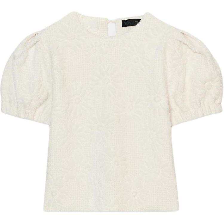 ZARA T Shirts Women's White Crew Neck Moderate