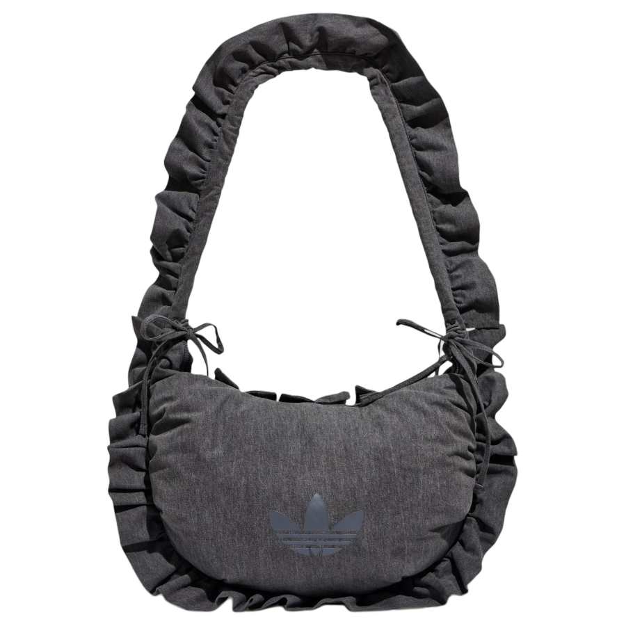 Adidas Originals RUFFLE Twill Handbag, Crossbody Bag Large Women's Charcoal Gray