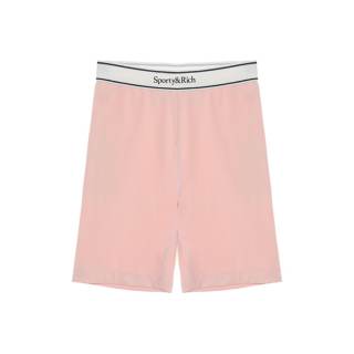 Sporty & Rich Serif logo-waistband shorts
