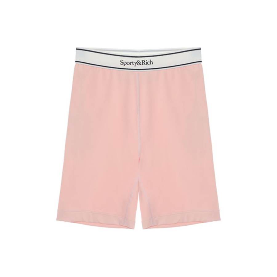 Sporty & Rich Serif logo-waistband shorts
