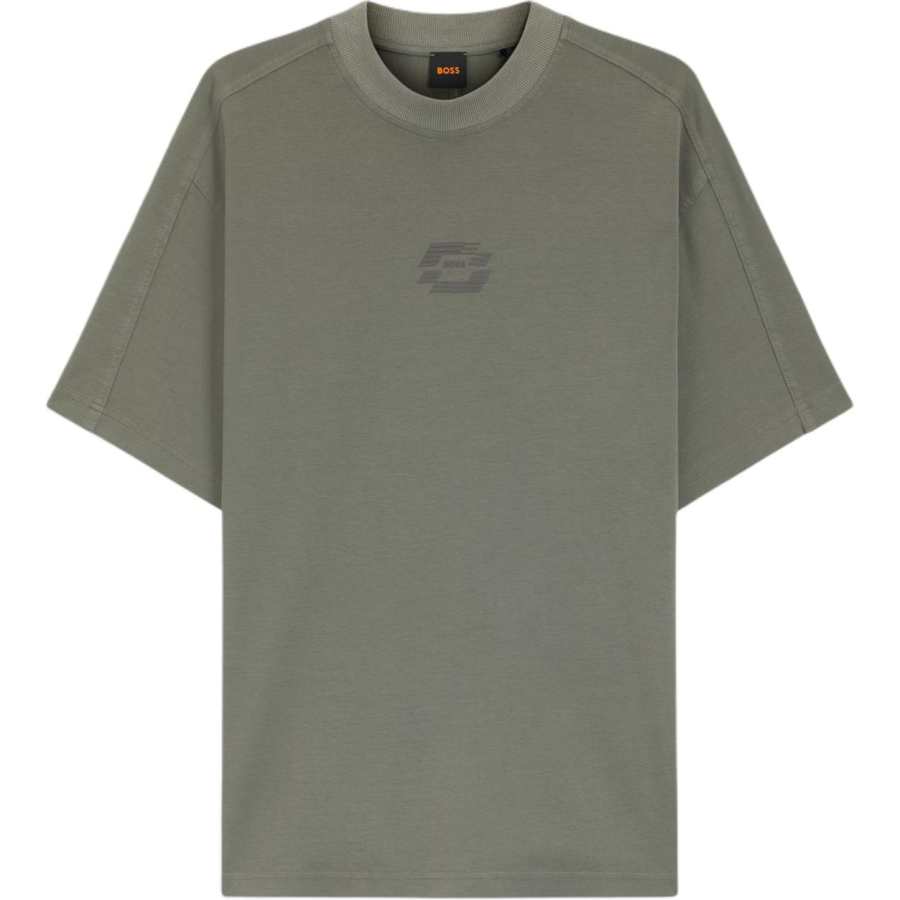 HUGO BOSS T Shirts Men's Gray Crew Neck Moderate Straight Fit