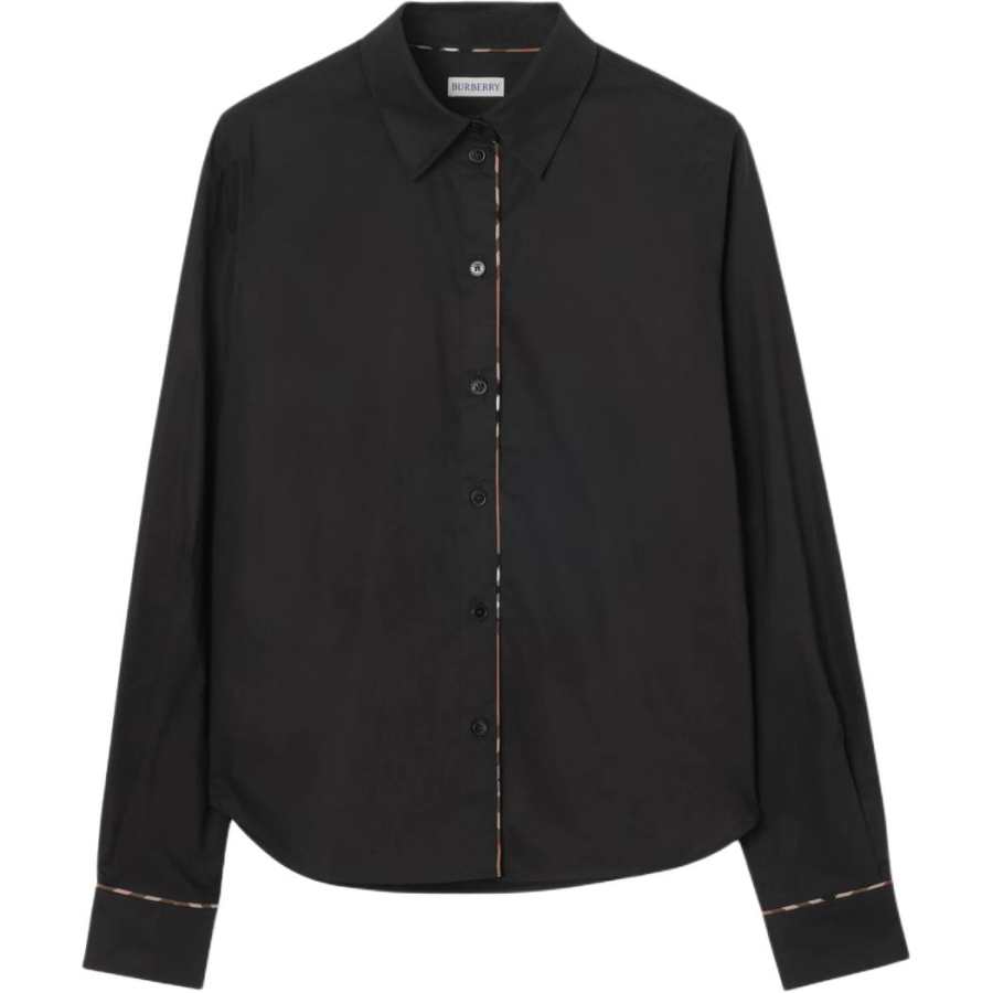 Burberry Shirts Women's Black Pointed Collar Moderate Other