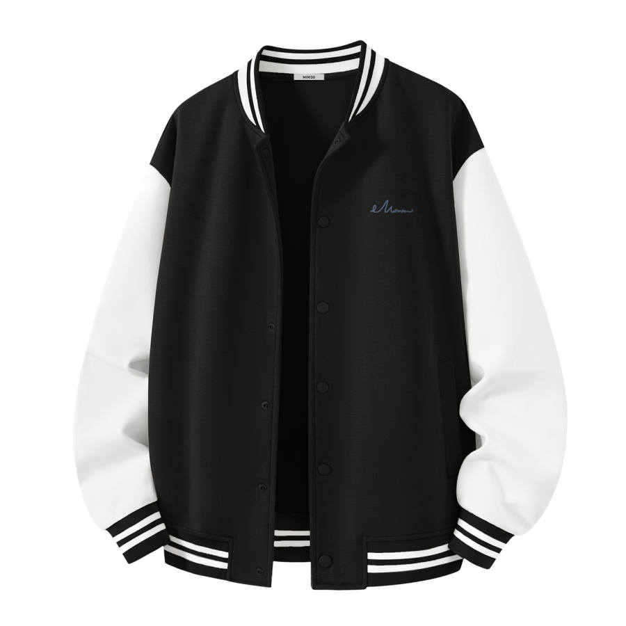 MINISO MINISO Baseball Jerseys Unisex Baseball Collar Thickened And Fleece Lined