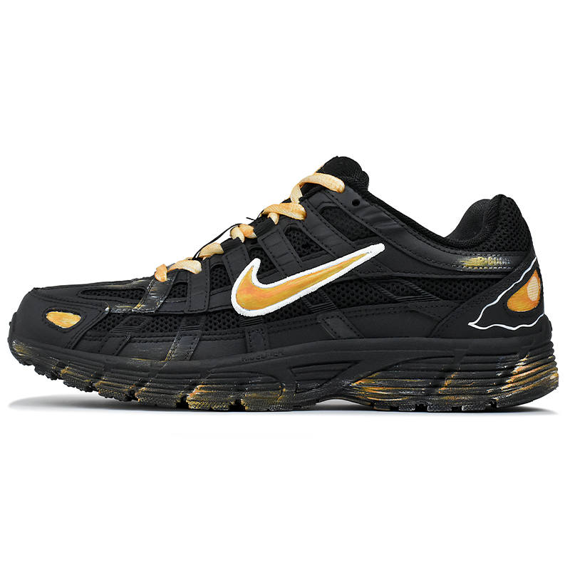 Nike Nike P 6000 Abrasion Resistant Slip Resistant Low top Running Shoes Women's Black Gold