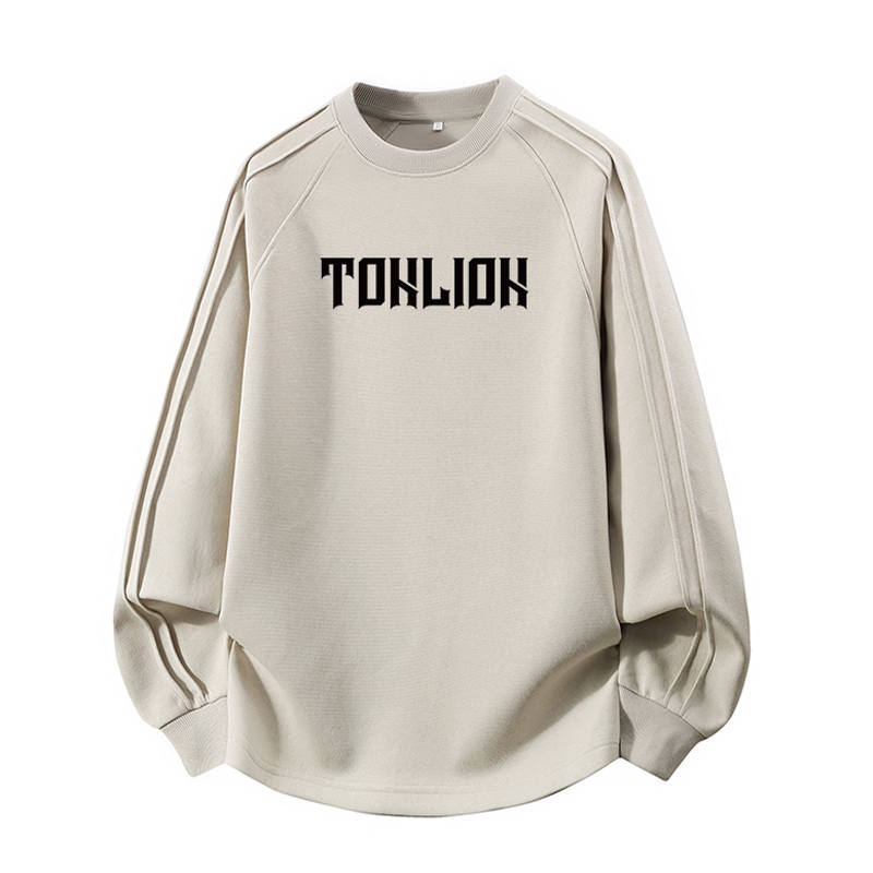 Tonlion Sweatshirts Unisex Crew Neck Moderate Regular