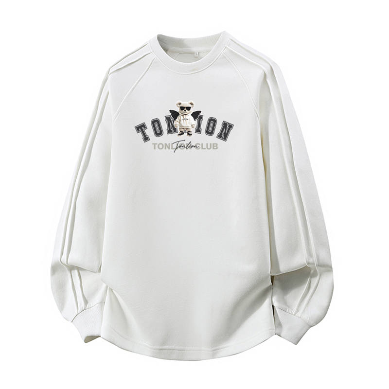 Tonlion Sweatshirts Unisex Crew Neck Moderate Regular