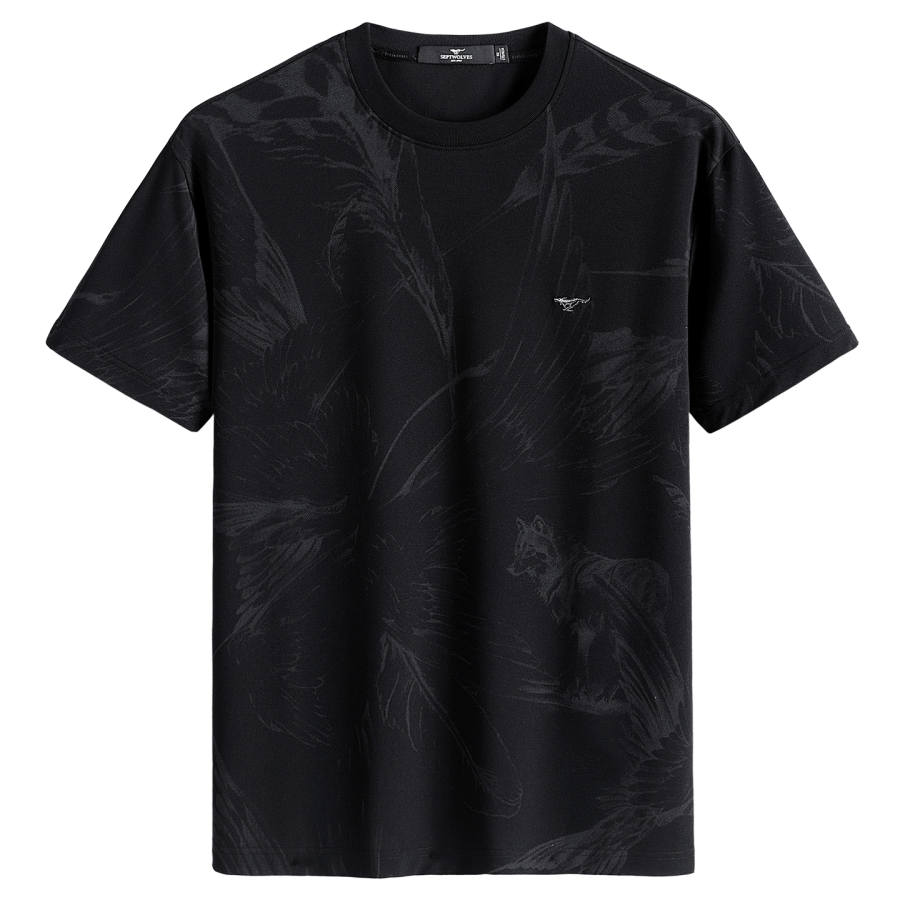 SEPTWOLVES SEPTWOLVES T Shirts Men's Black Crew Neck