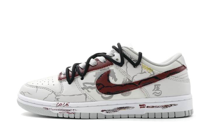 Nike Nike Dunk Red And White Order Horse Low top Basketball Shoes Men's