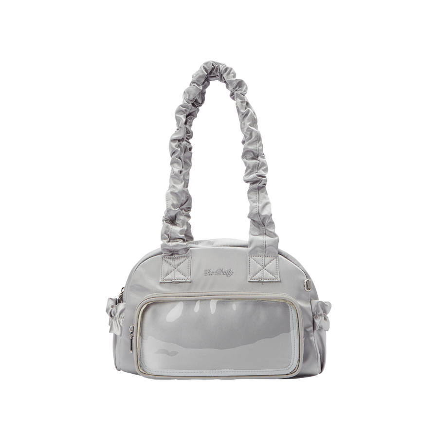 Semir Fabric With Polyvinyl Chloride Ita Bag Regular Women's Smoke Gray Silver/Black