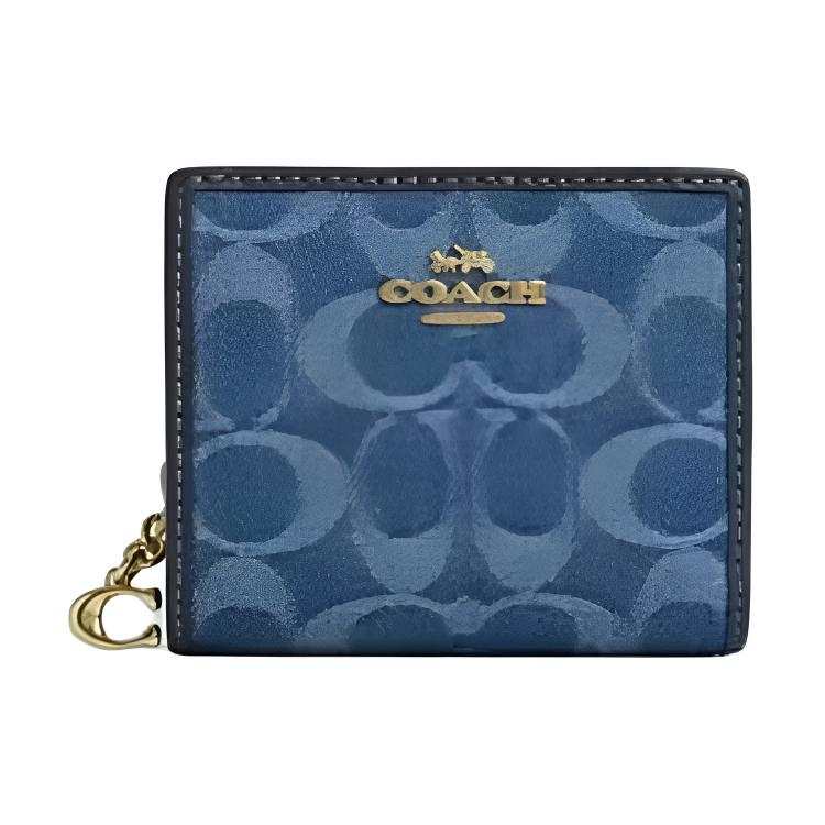 COACH Snap Wallet Fabric Wallet Women's Indigo