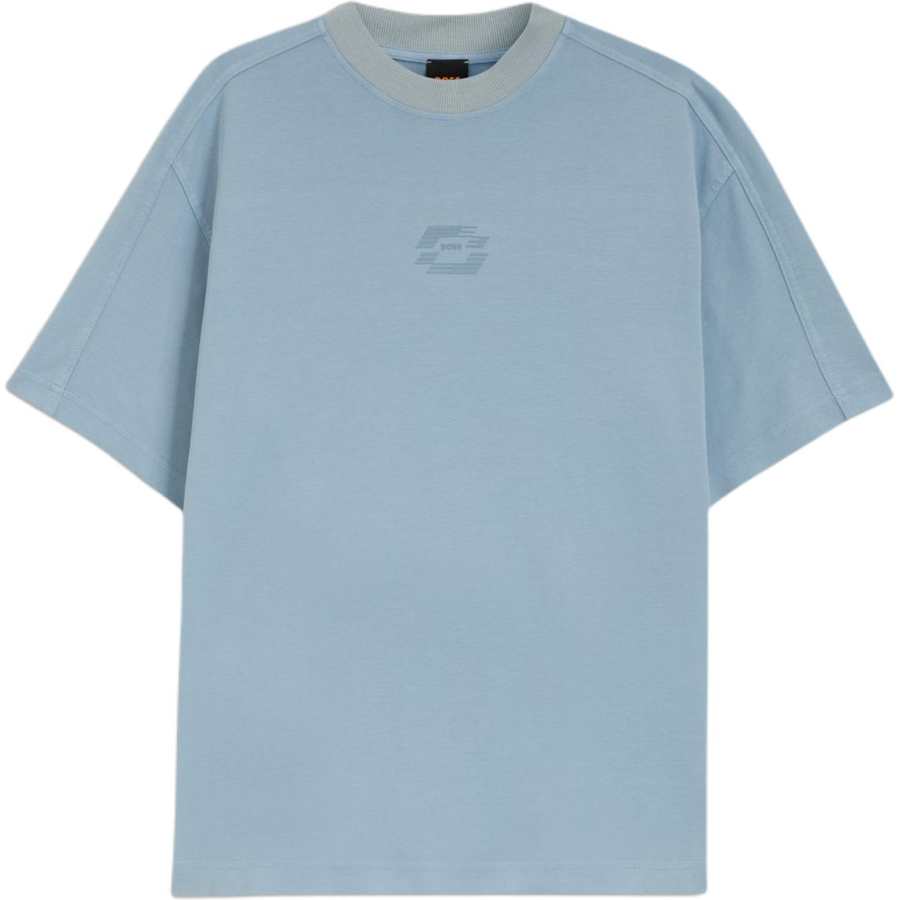 HUGO BOSS T Shirts Men's Sky Blue Crew Neck Moderate Straight Fit