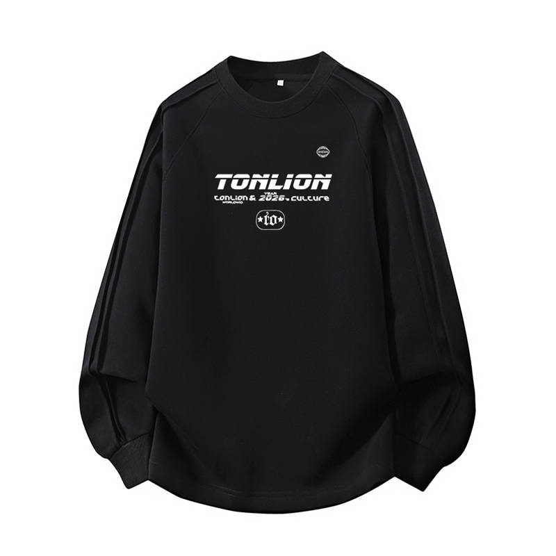 Tonlion Sweatshirts Unisex Crew Neck Moderate Regular