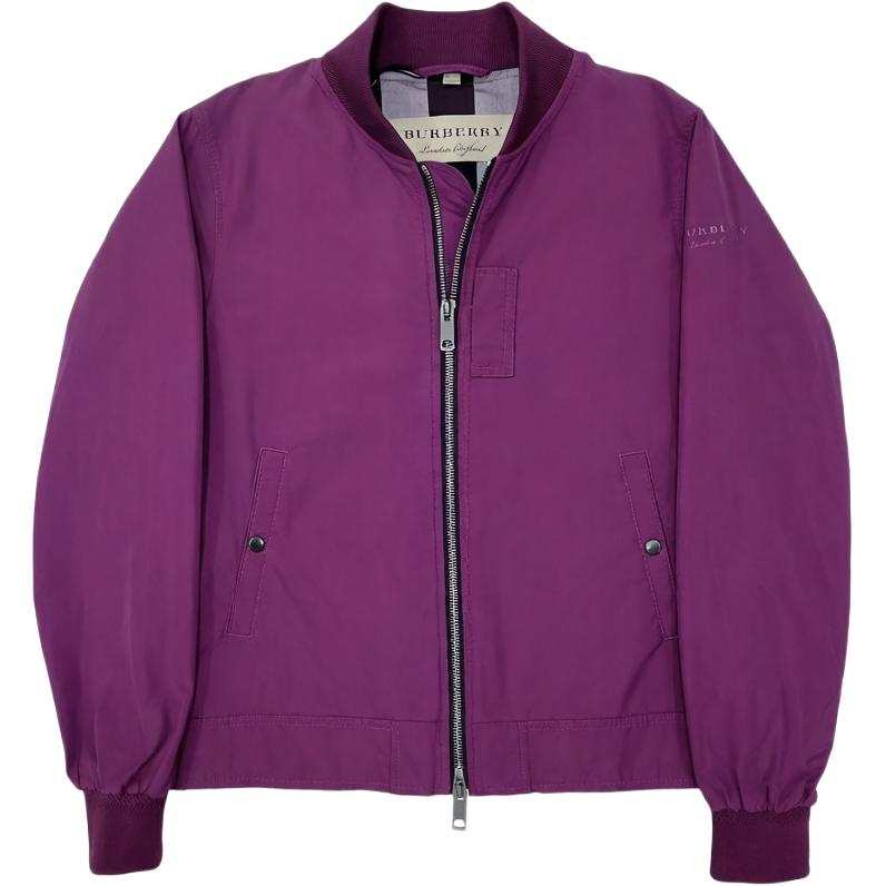 Burberry Jackets Men's Fuchsia Baseball Collar Moderate Straight Fit