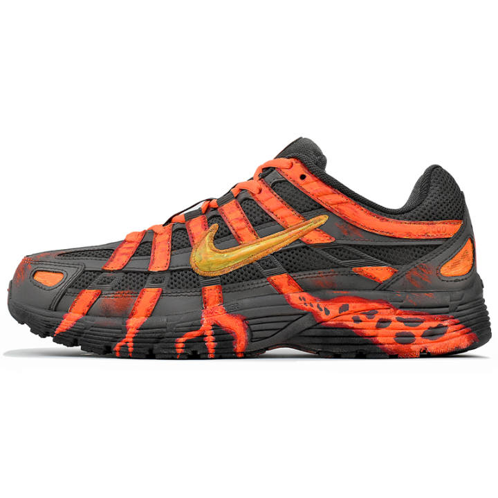 Nike Nike P 6000 Slip Resistant Abrasion Resistant Low top Running Shoes Unisex Black Orange