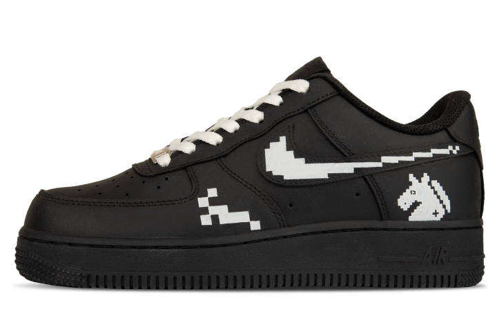 Nike Nike Air Force 1 Leather Classic Vintage Cushioning Low top Trendy Skateboard Shoes Unisex Black