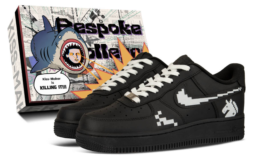 Nike Nike Air Force 1 Leather Classic Vintage Cushioning Low top Skateboard Shoes Unisex Black