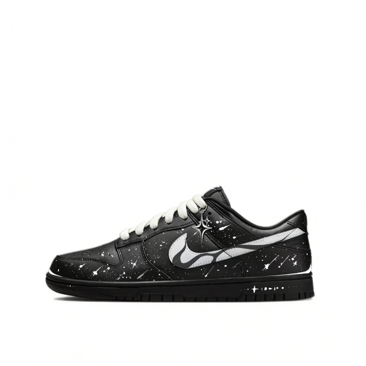 Nike Nike Dunk Artificial Leather Abrasion Resistant, Lightweight, And Breathable Low top Skateboard Shoes Men's Black White